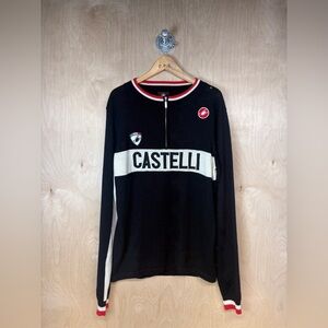 Castelli Black and White Knit Long Sleeve Cycling Jersey